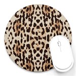 Pattern Leopard Skin Background Round Mousepads Front