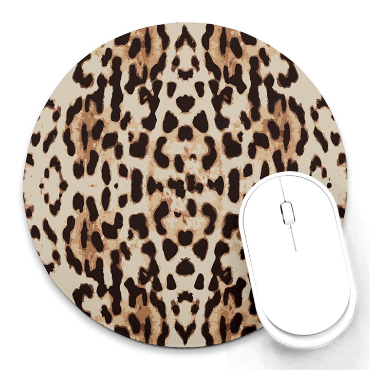 Pattern Leopard Skin Background Round Mousepads