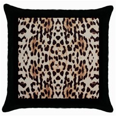 Pattern Leopard Skin Background Throw Pillow Case (black) by Sapixe