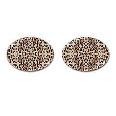 Pattern Leopard Skin Background Cufflinks (oval) by Sapixe