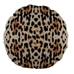 Pattern Leopard Skin Background Large 18  Premium Round Cushions by Sapixe