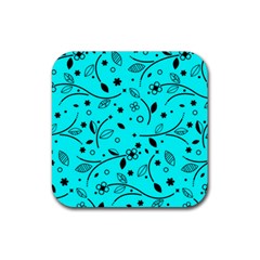 Pattern Flowers Flower Texture Rubber Coaster (square)  by Sapixe