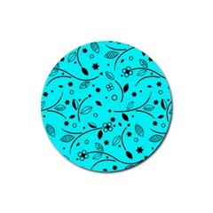 Pattern Flowers Flower Texture Rubber Coaster (round)  by Sapixe