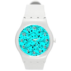 Pattern Flowers Flower Texture Round Plastic Sport Watch (m) by Sapixe