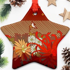 Abstract Background Flower Design Star Ornament (two Sides) by Sapixe