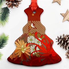 Abstract Background Flower Design Christmas Tree Ornament (two Sides) by Sapixe