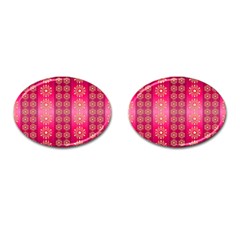 Background Pattern Pink Wallpaper Cufflinks (oval) by Sapixe