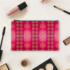 Background Pattern Pink Wallpaper Cosmetic Bag (medium) by Sapixe