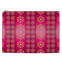 Background Pattern Pink Wallpaper Cosmetic Bag (xxl)