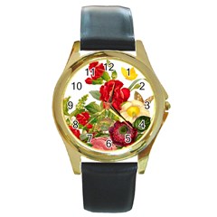 Flower Bouquet 1131891 1920 Round Gold Metal Watch by vintage2030