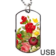 Flower Bouquet 1131891 1920 Dog Tag Usb Flash (two Sides) by vintage2030