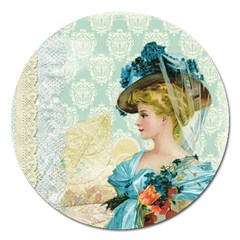 Lady 1112776 1920 Magnet 5  (round) by vintage2030