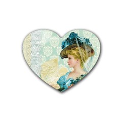 Lady 1112776 1920 Rubber Coaster (heart)  by vintage2030