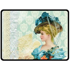 Lady 1112776 1920 Fleece Blanket (large)  by vintage2030