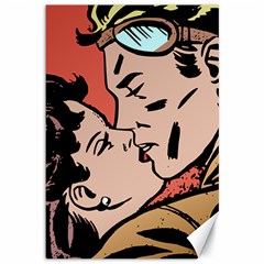 Retrocouplekissing Canvas 12  X 18  by vintage2030