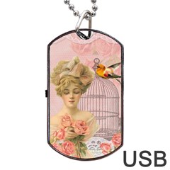 Woman 1079479 1920 Dog Tag Usb Flash (one Side) by vintage2030