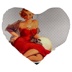 Retro 1107638 1920 Large 19  Premium Flano Heart Shape Cushions