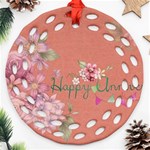 Flower 979466 1280 Ornament (Round Filigree) Front