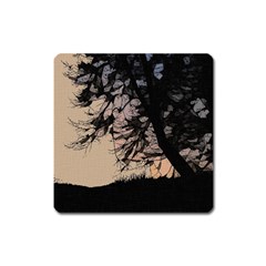 Inkwork Sunrise In Orange Square Magnet by DeneWestUK