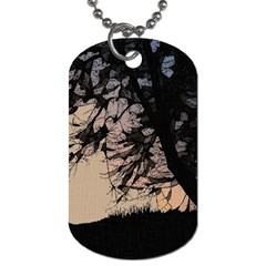 Inkwork Sunrise In Orange Dog Tag (two Sides) by DeneWestUK