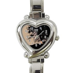 Inkwork Sunrise In Orange Heart Italian Charm Watch by DeneWestUK