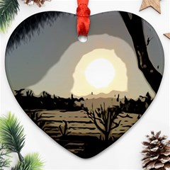 Sunrise Over The Plains Ornament (heart)