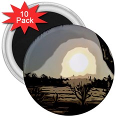 Sunrise Over The Plains 3  Magnets (10 Pack) 