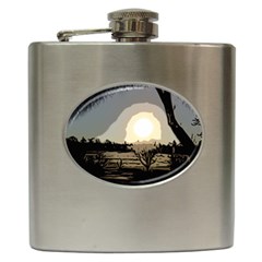 Sunrise Over The Plains Hip Flask (6 Oz) by DeneWestUK