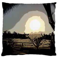 Sunrise Over The Plains Large Cushion Case (one Side)