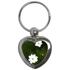 Daisies In Green Key Chains (heart) 