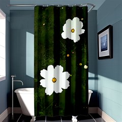 Daisies In Green Shower Curtain 36  X 72  (stall)  by DeneWestUK