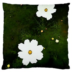 Daisies In Green Large Cushion Case (one Side)