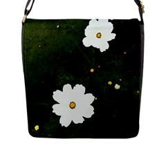 Daisies In Green Flap Closure Messenger Bag (l) by DeneWestUK