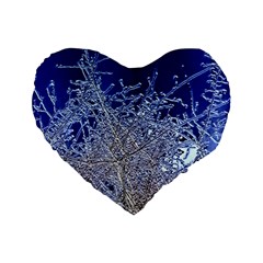 Crystalline Branches Standard 16  Premium Flano Heart Shape Cushions