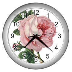 Rose 1078272 1920 Wall Clock (Silver)