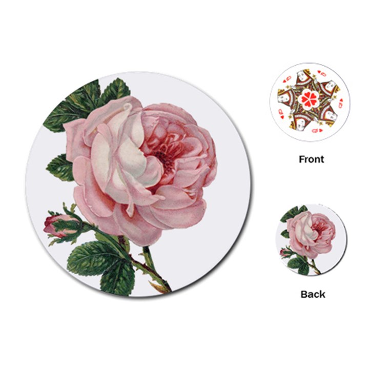 Rose 1078272 1920 Playing Cards (Round)