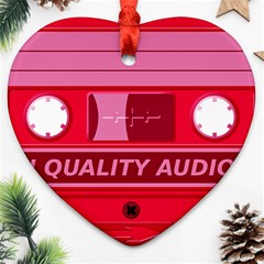 Red Cassette Ornament (Heart)