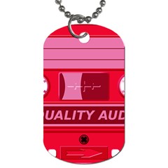 Red Cassette Dog Tag (two Sides) by vintage2030