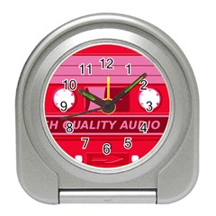 Red Cassette Travel Alarm Clock