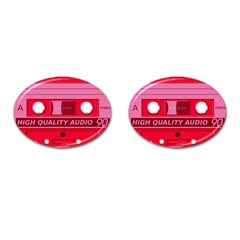 Red Cassette Cufflinks (oval) by vintage2030