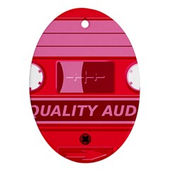 Red Cassette Oval Ornament (two Sides)