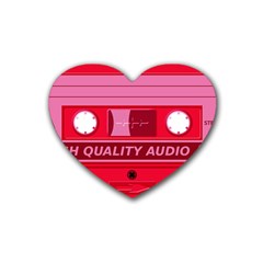 Red Cassette Heart Coaster (4 Pack)  by vintage2030