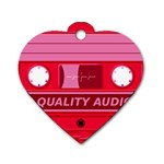 Red Cassette Dog Tag Heart (One Side) Front