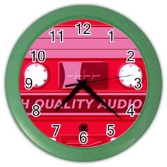 Red Cassette Color Wall Clock