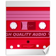 Red Cassette Canvas 11  X 14  by vintage2030