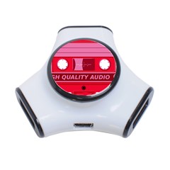 Red Cassette 3-Port USB Hub