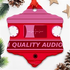 Red Cassette Ornament (Snowflake)