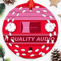 Red Cassette Round Filigree Ornament (Two Sides)