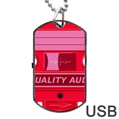 Red Cassette Dog Tag USB Flash (One Side)