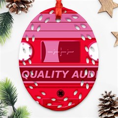 Red Cassette Ornament (Oval Filigree)